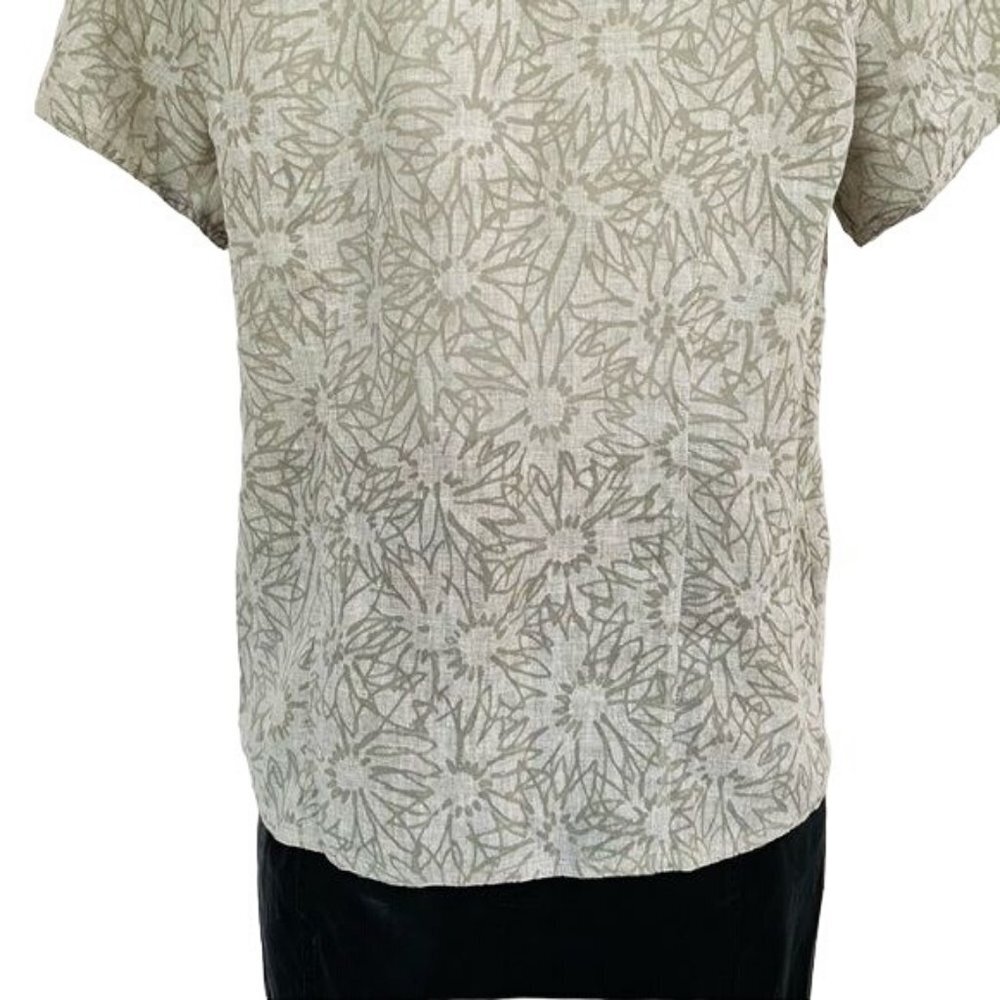 Woolrich Floral Linen Button Down Blouse Shirt Size M - Picture 10 of 12